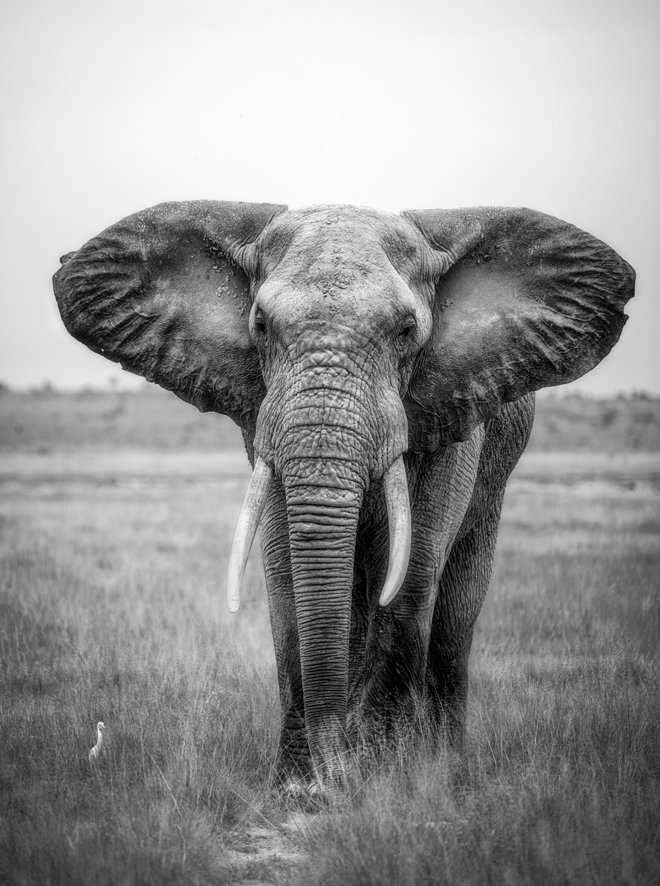 Absence of Colors black and white wildlife photograph 10 by Khaldoon Aldway