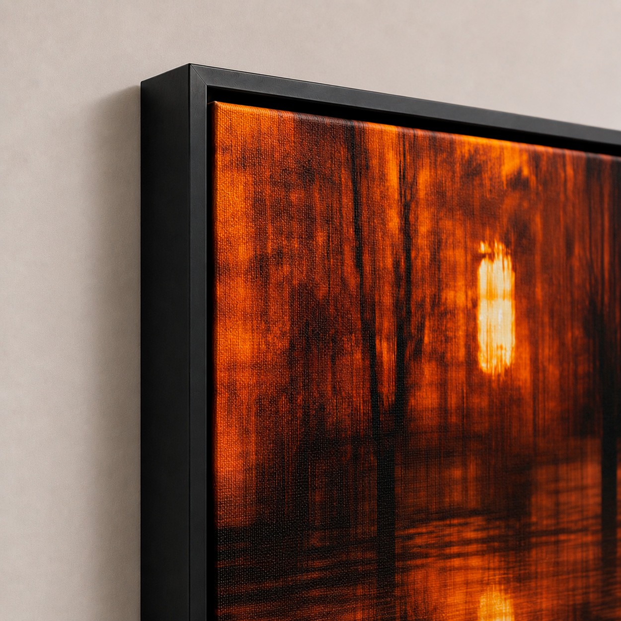 Floating frame ready to hang canvas print option